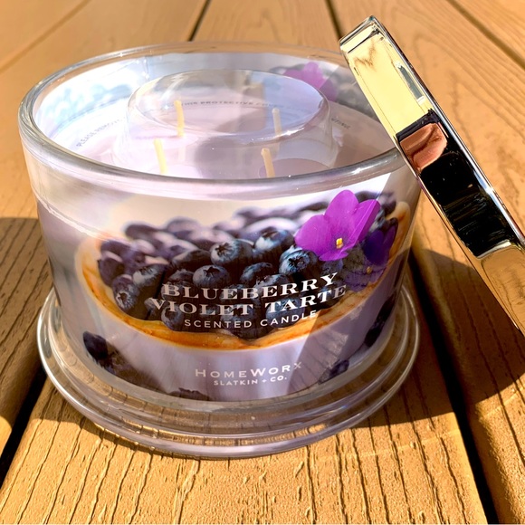 🆕BLUEBERRY VIOLET TART HARRY SLATKIN HOMEWORX 4 WICK 18oz CANDLE NWTS! - Picture 5 of 5